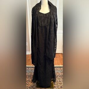 NWOT Mimi Maternity Elegant Black Dress with matching shawl